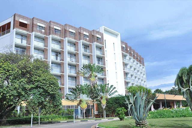 The Umubana Hotel viewed from the outside.